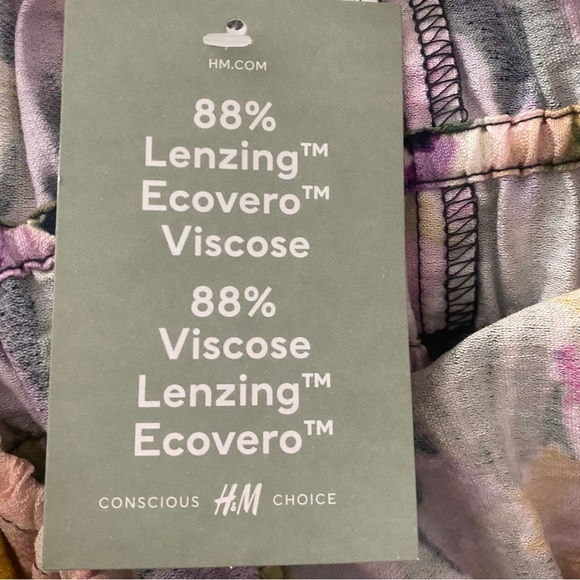 NWT H&M LONG BALLOON SLEEVE SMOCKED FLORAL SWEETHEART NECKLINE MIDI DRESS MEDIUM - Picture 10 of 10